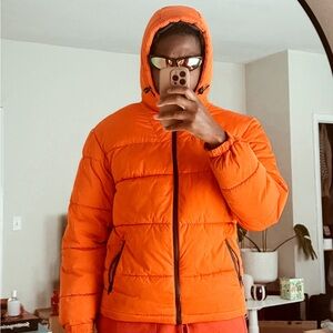 Men's Orange Puffer Jacket